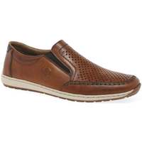 Shoes Men Loafers Rieker Pronto Mens Slip On Shoes brown