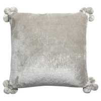 Home Cushions covers Vivaraise TENDER POMPONS Grey / Pearl