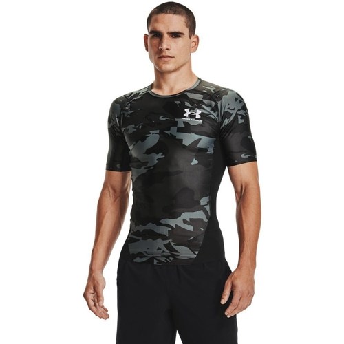 Clothing Men Short-sleeved t-shirts Under Armour HG Isochill Comp Print Grey