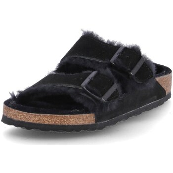 Shoes Men Flip flops Birkenstock Arizona Fur Black
