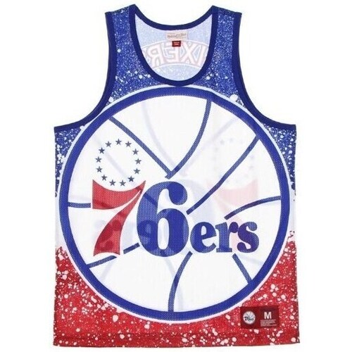Clothing Men Short-sleeved t-shirts Mitchell And Ness Nba Philadelphia 76ERS Red, Blue