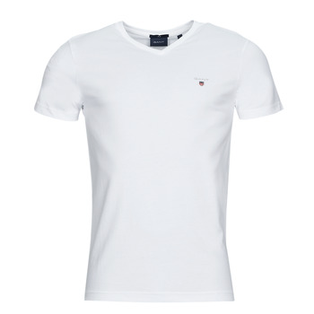 Clothing Men Short-sleeved t-shirts Gant ORIGINAL SLIM V-NECK T-SHIRT White