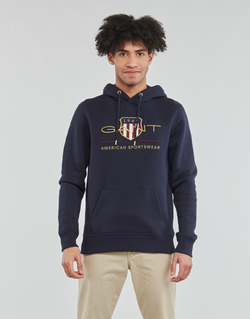 Clothing Men Sweaters Gant ARCHIVE SHIELD HOODIE Marine