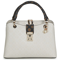Bags Women Handbags Guess CARLSON GIRLFRIEND SATCHEL Beige / Brown