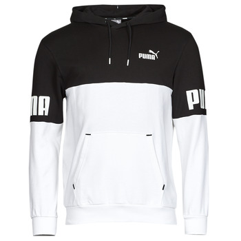 Clothing Men Sweaters Puma PUMA POWER COLORBLOCK HOODIE TR Black / White