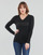 Clothing Women Jumpers Guess ODETTE VN LS SWEATER Black
