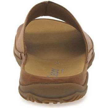 Gabor Idol Leather Wide Fit Womens Mules Brown