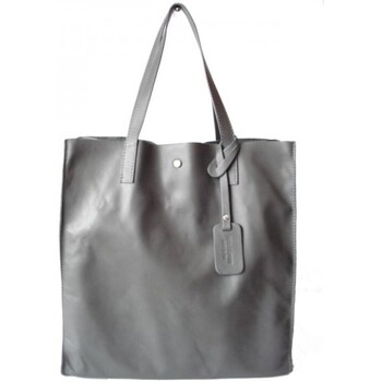 Bags Women Handbags Vera Pelle Shopper Bag Genuine Leather A4 Grey