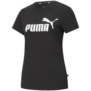 Clothing Women Short-sleeved t-shirts Puma Ess Logo Tee Black