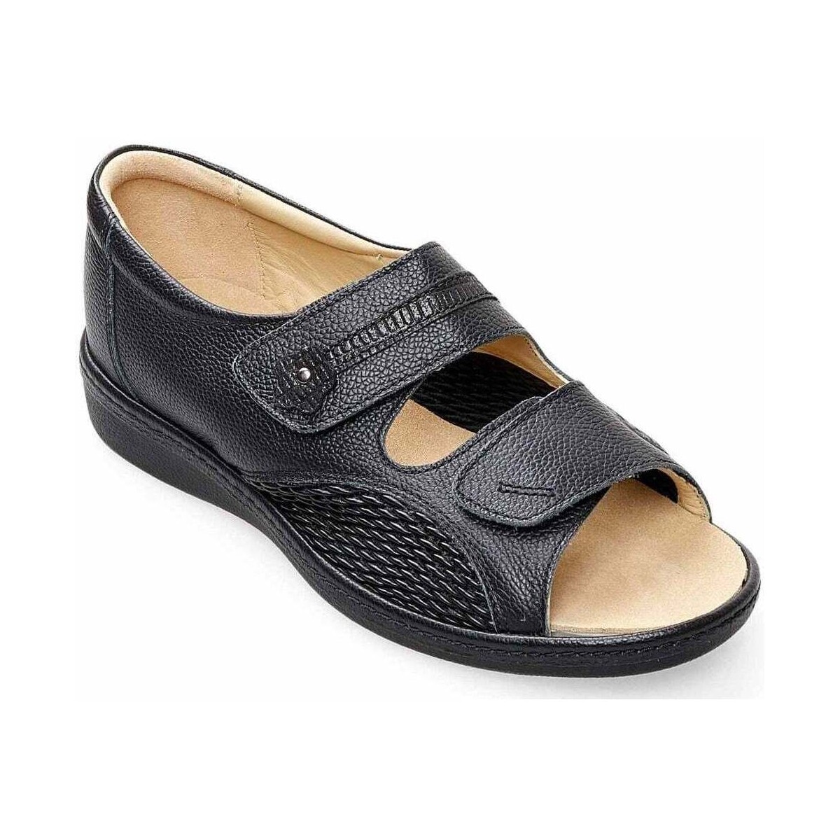 Shoes Women Sandals Padders Peaceful Womens Wide Fit Sandals Black