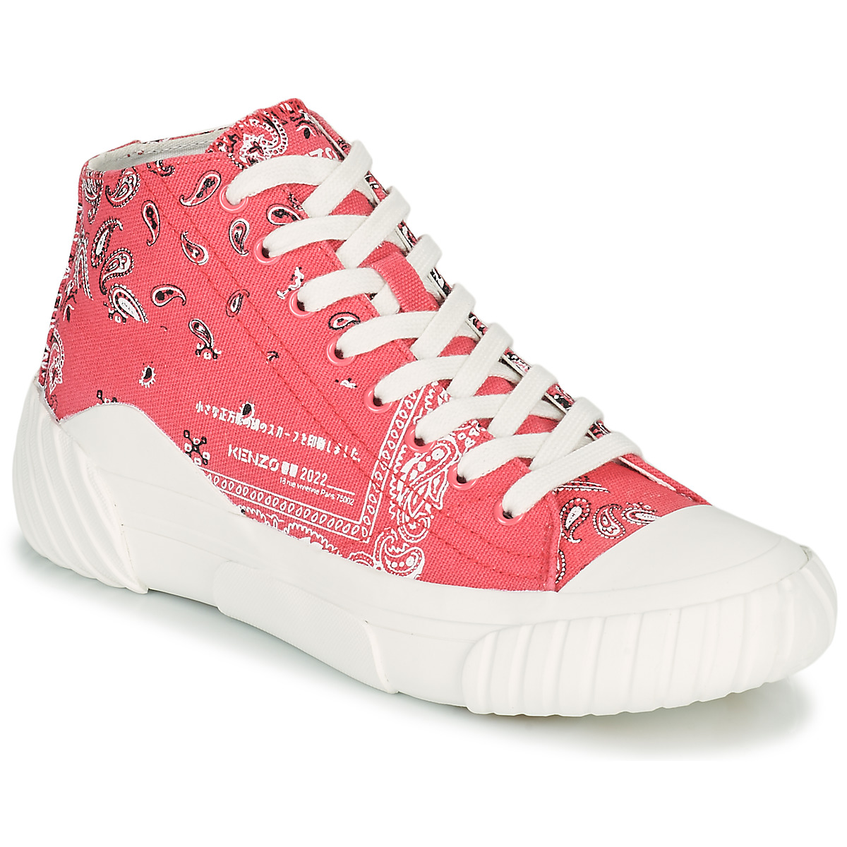Kenzo Tiger Crest High Top Sneakers Pink