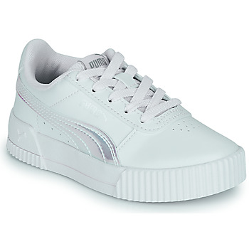 Shoes Girl Low top trainers Puma Carina Holo PS White / Silver