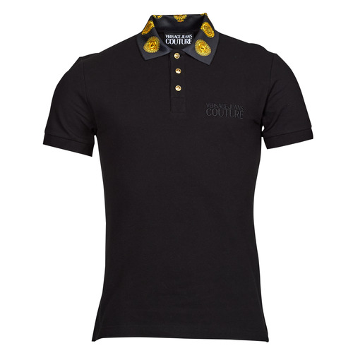 Clothing Men Short-sleeved polo shirts Versace Jeans Couture 72GAGT05 Black / Printed / Baroque