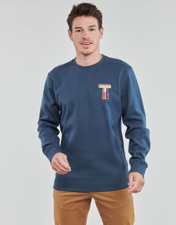 Clothing Men Sweaters Timberland LEFT CHEST GRAPHIC INTERLOCK Blue