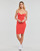 Clothing Women Short Dresses Calvin Klein Jeans STRAPPY TWISTED RIB DRESS Coral