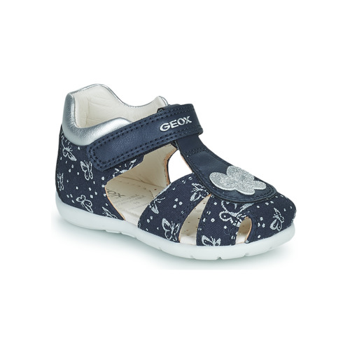 Shoes Girl Sandals Geox B ELTHAN GIRL C Marine / Silver