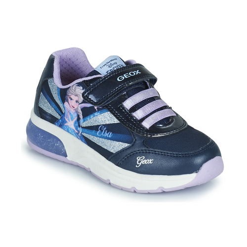Shoes Girl Low top trainers Geox J SPACECLUB GIRL Blue / Purple
