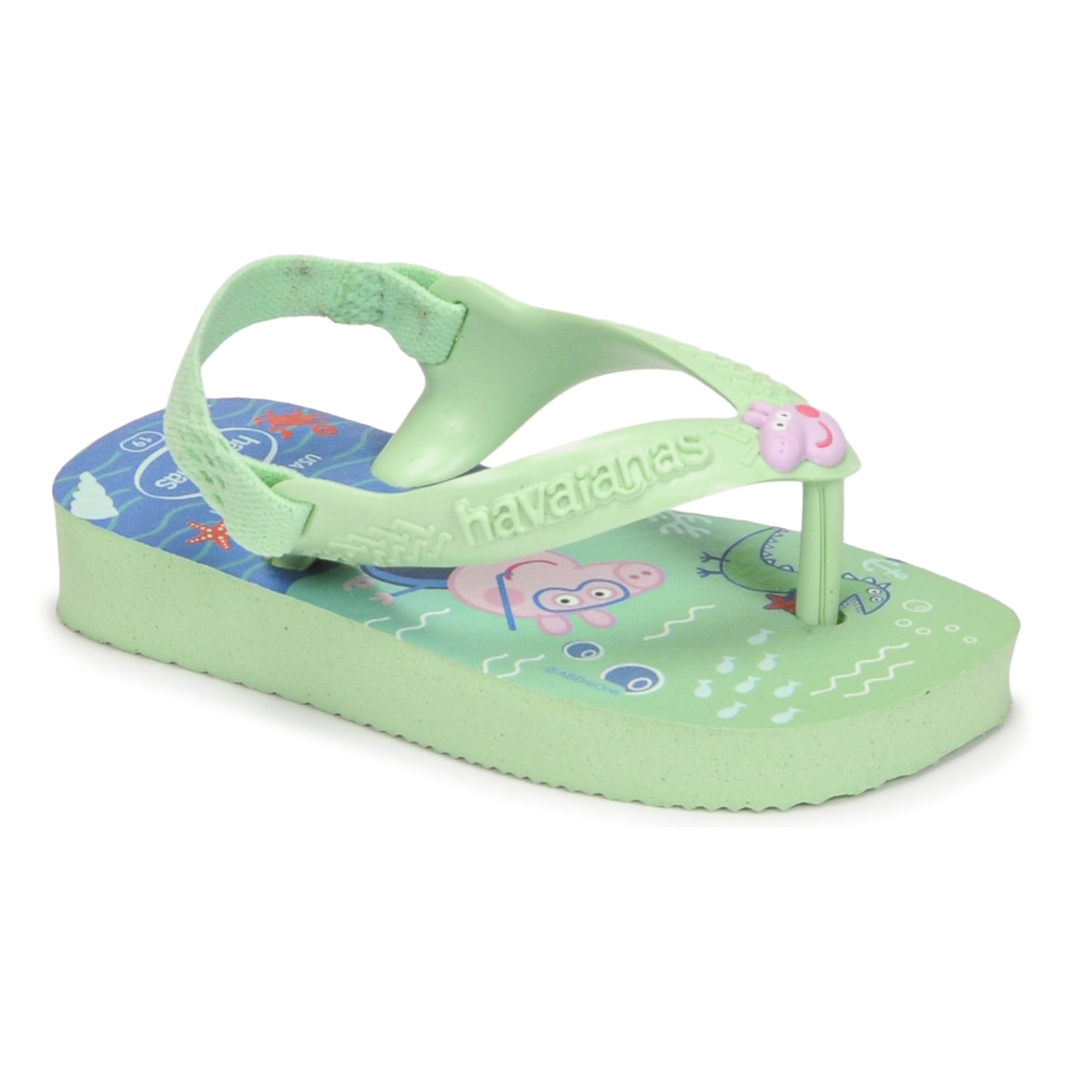 havaianas  baby peppa pig  boys's children's flip flops / sandals in green