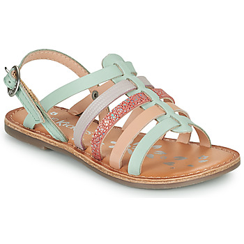 Shoes Girl Sandals Kickers DIXON Green / Pink