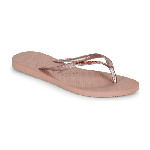 Shoes Women Flip flops Havaianas SLIM LOGO METALLIC Pink