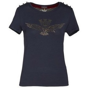 Clothing Women Short-sleeved t-shirts Aeronautica Militare 202TS1809DJ41408 Marine