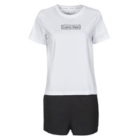 Clothing Women Sleepsuits Calvin Klein Jeans PYJAMA SET SHORT Black / White