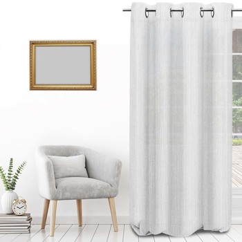 Home Sheer curtains Soleil D'Ocre BOHEME White