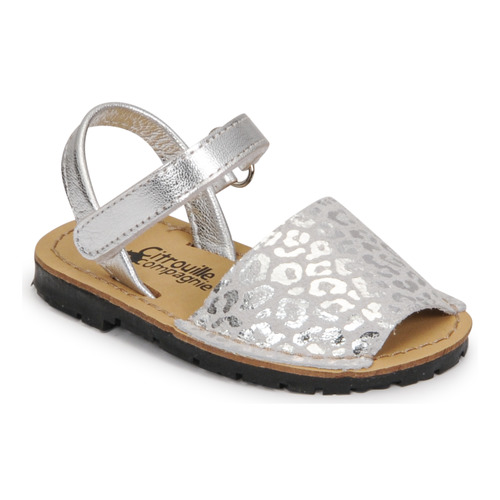 Shoes Girl Sandals Citrouille et Compagnie SQUOUBEL Leopard / Silver