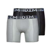 Underwear Men Boxer shorts DIM AIR COTTON FLEX X2 Black / Grey