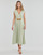 Clothing Women Long Dresses Lauren Ralph Lauren VATRIZIA-SHORT SLEEVE-DAY DRESS Green / Pale