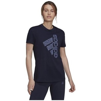 Clothing Women Short-sleeved t-shirts adidas Originals Vertical Zebra Logo Graphic Navy blue