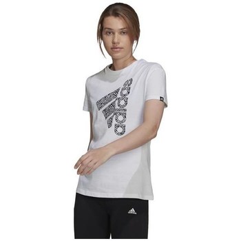 Clothing Women Short-sleeved t-shirts adidas Originals Vertical Zebra Logo Graphic White
