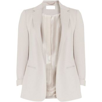 Clothing Women Jackets / Blazers Anastasia Rib 3/4 Sleeve Roll Cuff jacket BEIGE