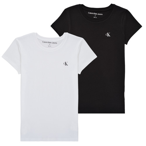 Clothing Girl Short-sleeved t-shirts Calvin Klein Jeans 2-PACK SLIM MONOGRAM TOP Multicolour