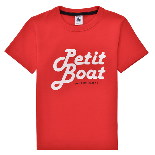 Clothing Boy Short-sleeved t-shirts Petit Bateau BLASON Red