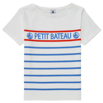 Clothing Boy Short-sleeved t-shirts Petit Bateau BLEU Blue / Red