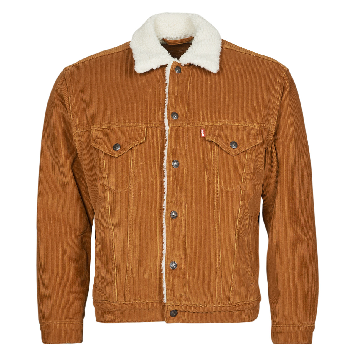 levis  mt-trucker-sherpa  men's denim jacket in brown