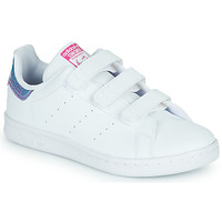 Shoes Girl Low top trainers adidas Originals STAN SMITH CF C White / Glitter