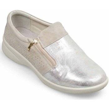 Shoes Women Loafers Padders Repearl Womens Wide Fit Casual Shoes Silver