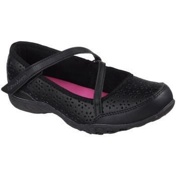 Shoes Girl Derby Shoes & Brogues Skechers Breathe-Easy Playground Poppies Girls School Shoes black
