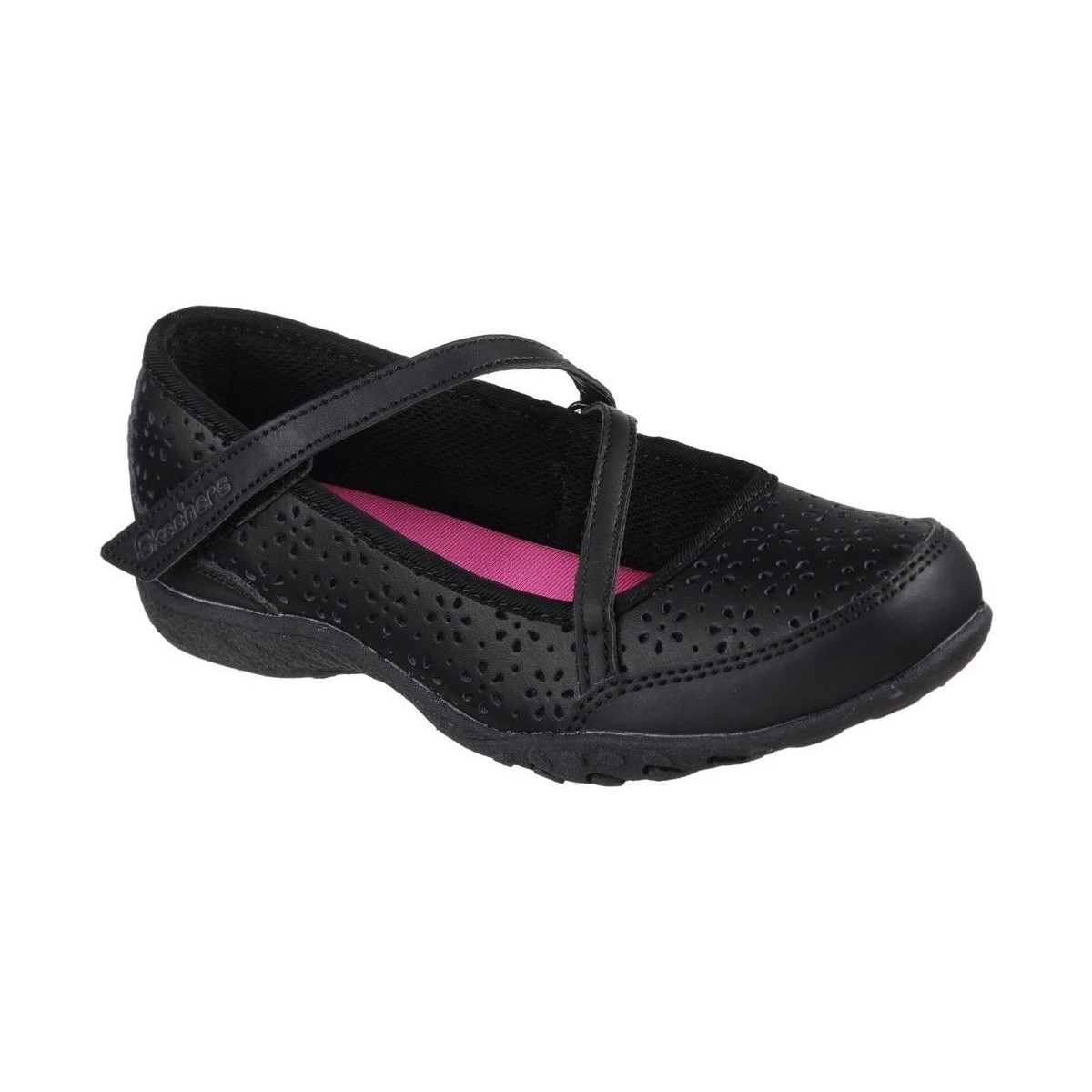 Shoes Girl Boots Skechers Breathe-Easy Playground Poppies Girls Shoes Black