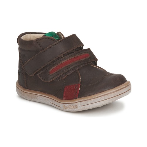 Shoes Boy Mid boots Kickers TAXI Brown / Red