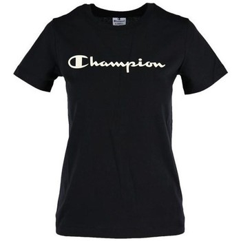 Clothing Women Short-sleeved t-shirts Champion Crewneck Tee Black