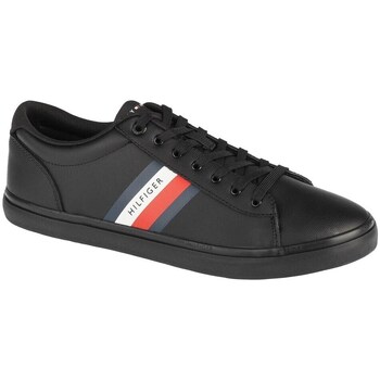 Shoes Men Low top trainers Tommy Hilfiger Essential Leather Vulc Stripes Black