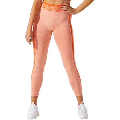 Clothing Women Trousers Asics Cropped Logo Seamless Tight Orange