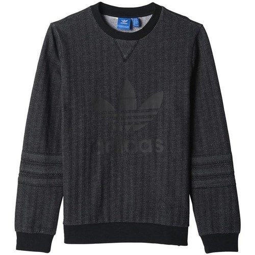Clothing Boy Sweaters adidas Originals Trefoil Sweatshirt Black