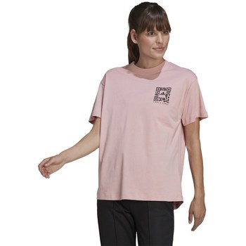 Clothing Women Short-sleeved t-shirts adidas Originals X Karlie Kloss Crop Pink