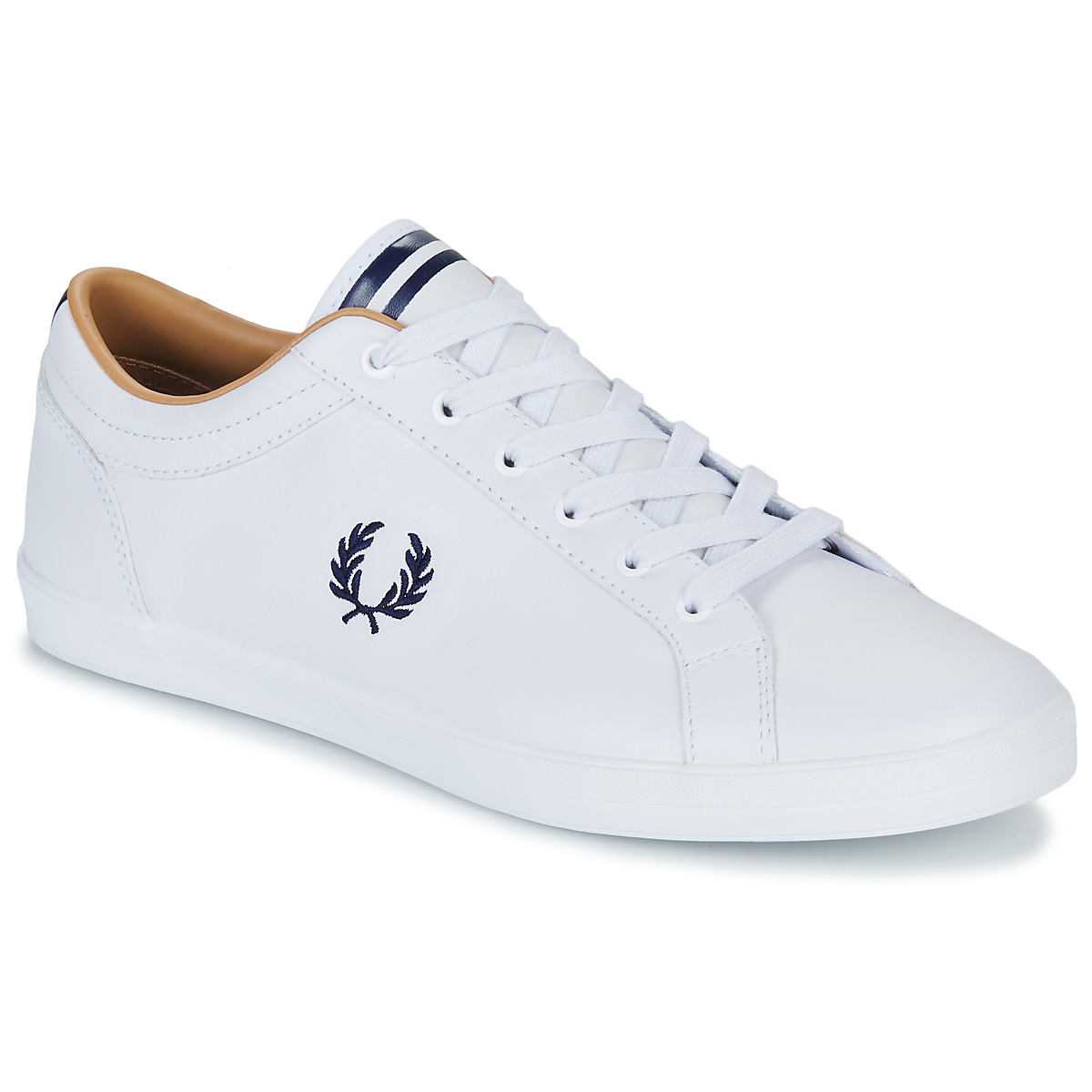 Fred Perry Baseline Leather White