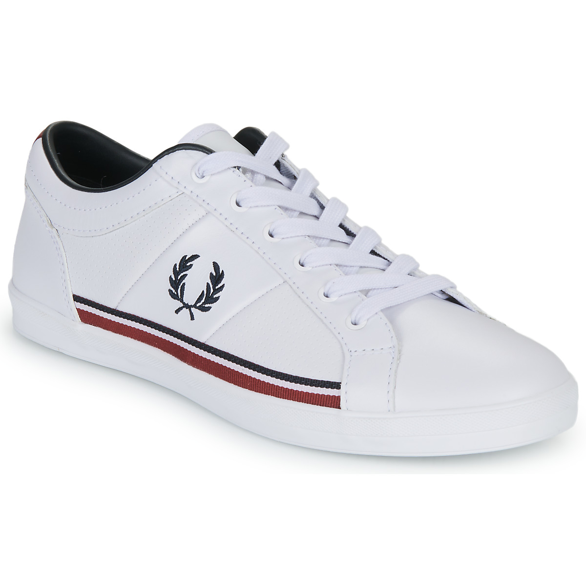 Fred Perry Baseline Perf Leather White
