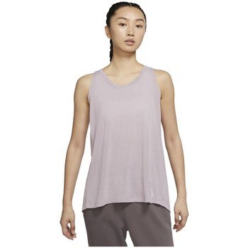 Clothing Women Tops / Sleeveless T-shirts Nike Yoga Drifit Beige